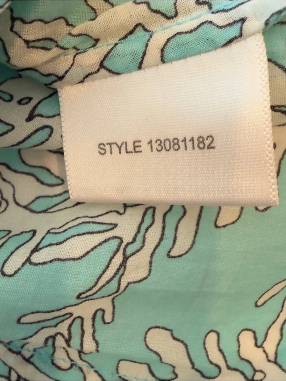 Tory Burch Aqua and White Coral-Print Button Down Utility Shirt Size 2